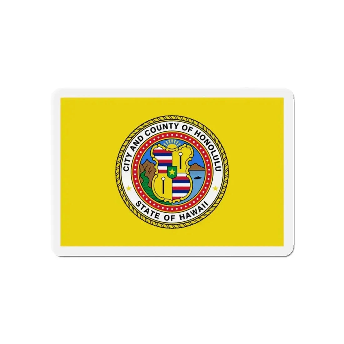 Flag of Honolulu Hawaii - Refrigerator Magnet 4 Inch - The Sticker Space