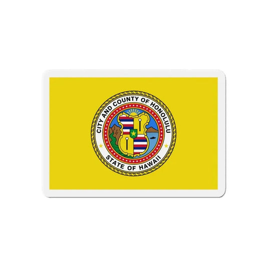 Flag of Honolulu Hawaii - Refrigerator Magnet 6 Inch - The Sticker Space
