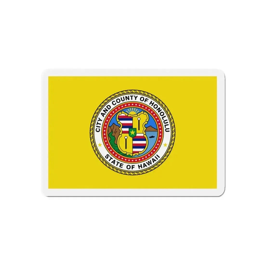 Flag of Honolulu Hawaii - Refrigerator Magnet - The Sticker Space