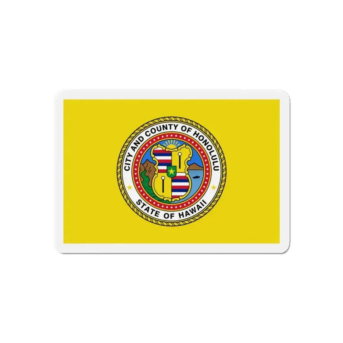 Flag of Honolulu Hawaii - Refrigerator Magnet - The Sticker Space