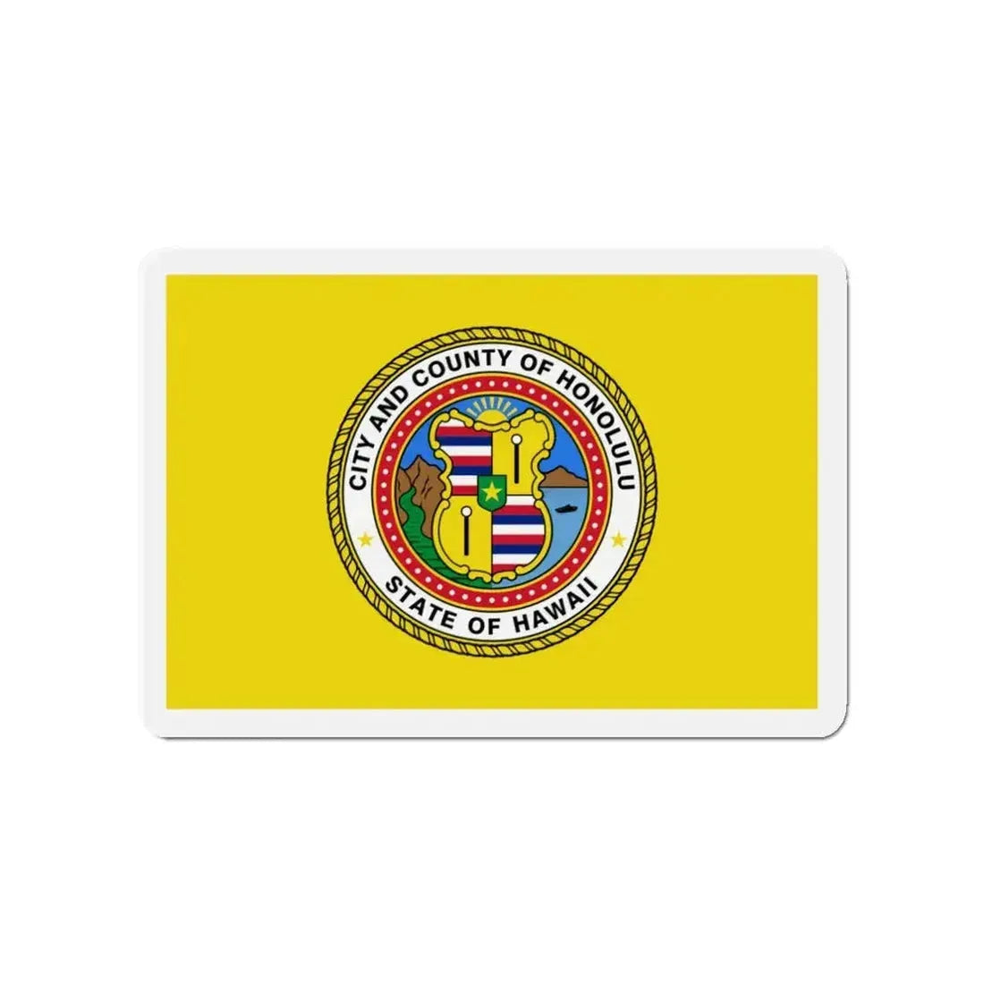 Flag of Honolulu Hawaii - Refrigerator Magnet - The Sticker Space