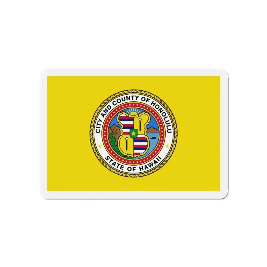 Flag of Honolulu Hawaii - Refrigerator Magnet - The Sticker Space