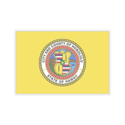 Flag of Honolulu, Hawaii - STICKER Vinyl Kiss-Cut Decal 2 Inch Transparent - The Sticker Space