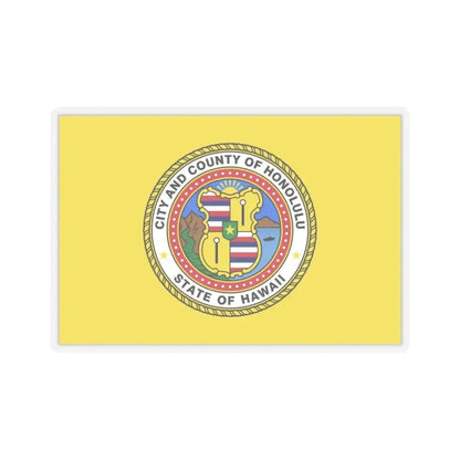 Flag of Honolulu, Hawaii - STICKER Vinyl Kiss-Cut Decal 3 Inch Transparent - The Sticker Space