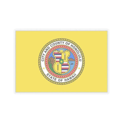 Flag of Honolulu, Hawaii - STICKER Vinyl Kiss-Cut Decal 6 Inch Transparent - The Sticker Space