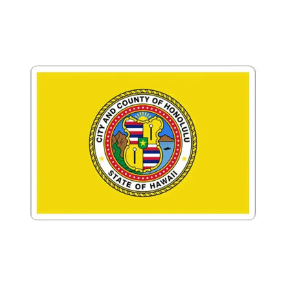 Flag of Honolulu Hawaii (United States) STICKER Vinyl Kiss-Cut Decal 2 Inch White - The Sticker Space
