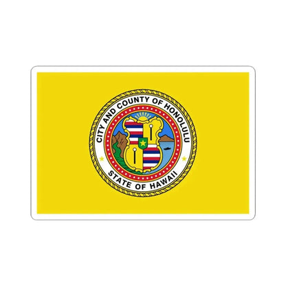 Flag of Honolulu Hawaii (United States) STICKER Vinyl Kiss-Cut Decal 3 Inch White - The Sticker Space