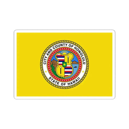 Flag of Honolulu Hawaii (United States) STICKER Vinyl Kiss-Cut Decal 4 Inch White - The Sticker Space