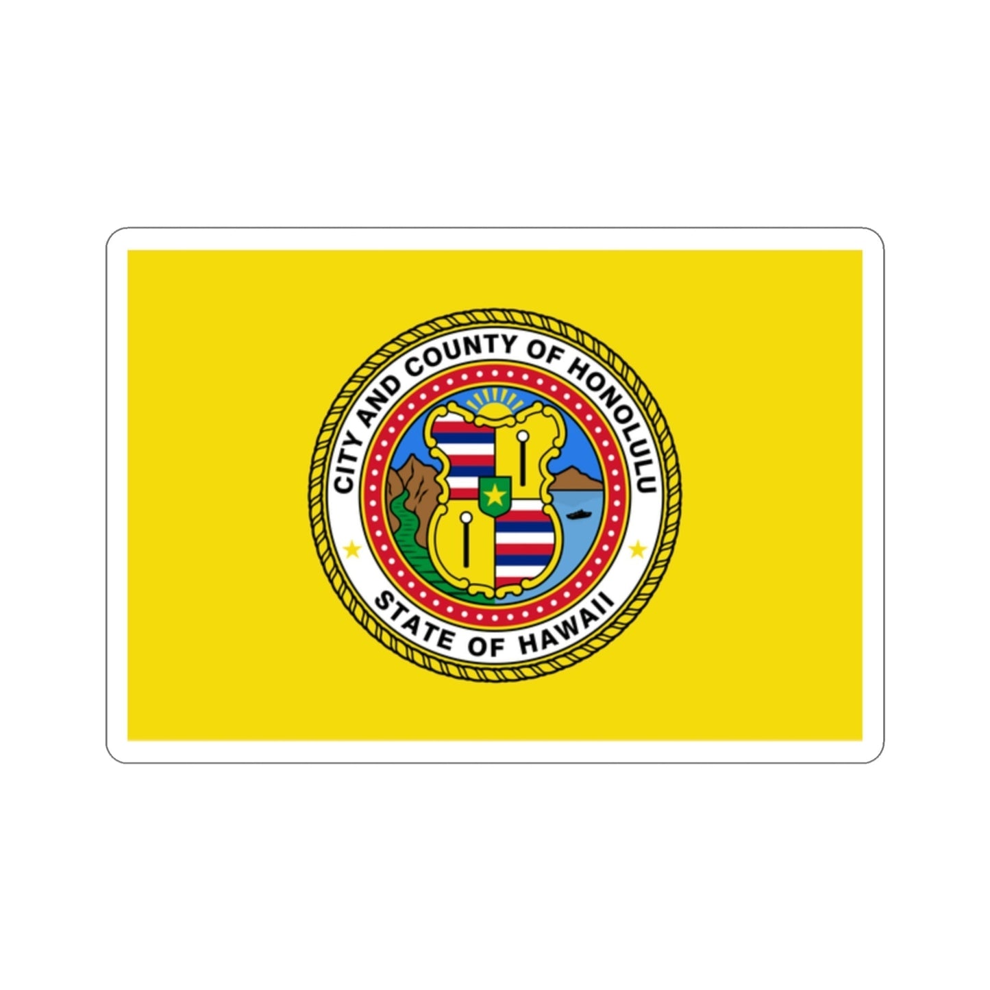 Flag of Honolulu Hawaii USA STICKER Vinyl Die-Cut Decal-2 Inch-The Sticker Space