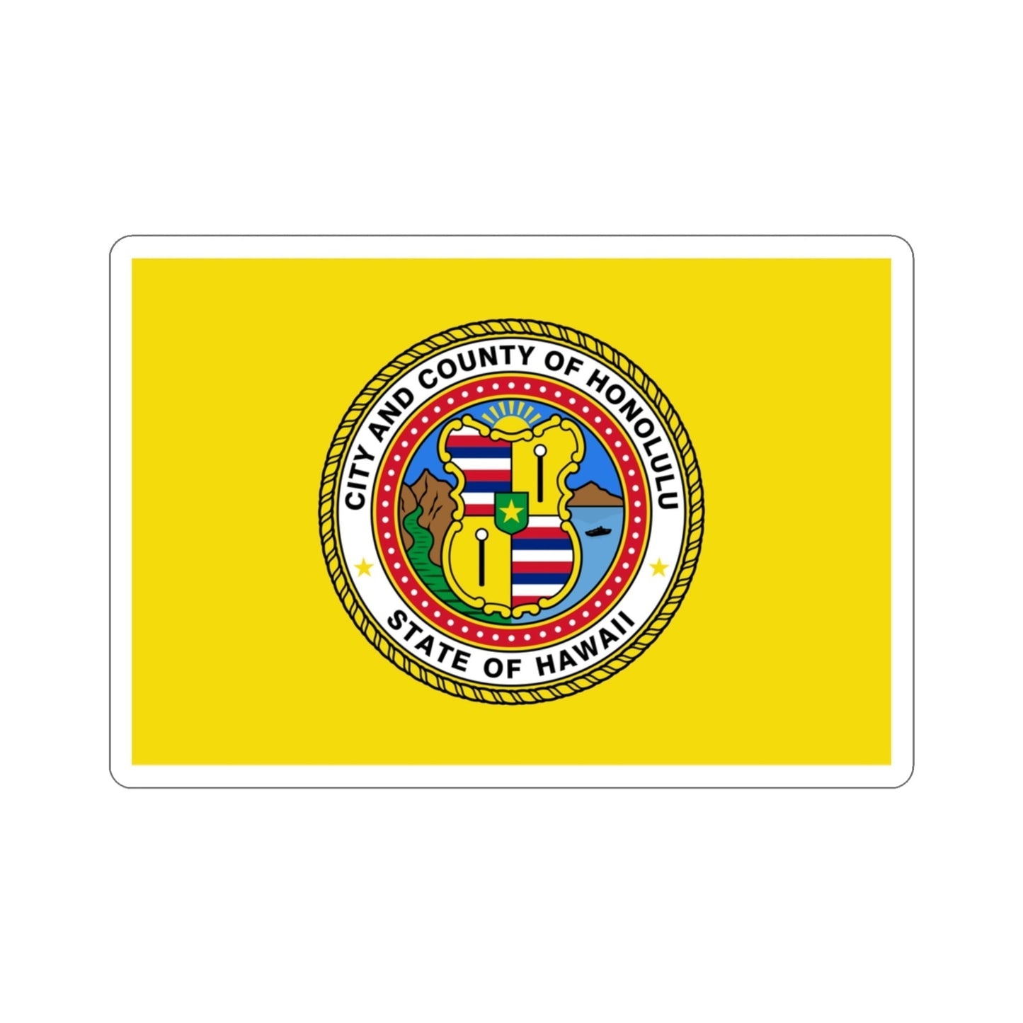 Flag of Honolulu Hawaii USA STICKER Vinyl Die-Cut Decal-3 Inch-The Sticker Space