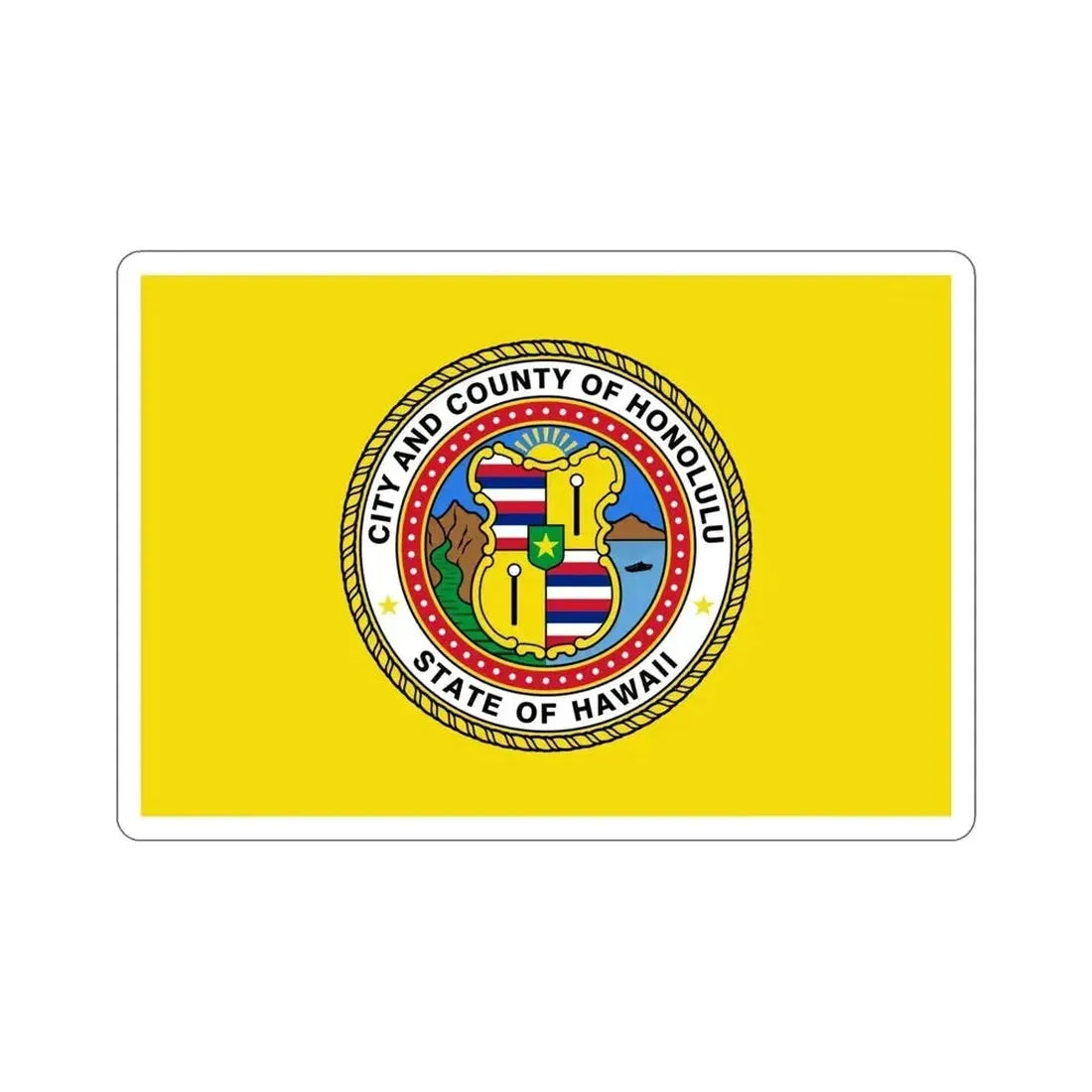 Flag of Honolulu Hawaii USA STICKER Vinyl Die-Cut Decal - The Sticker Space
