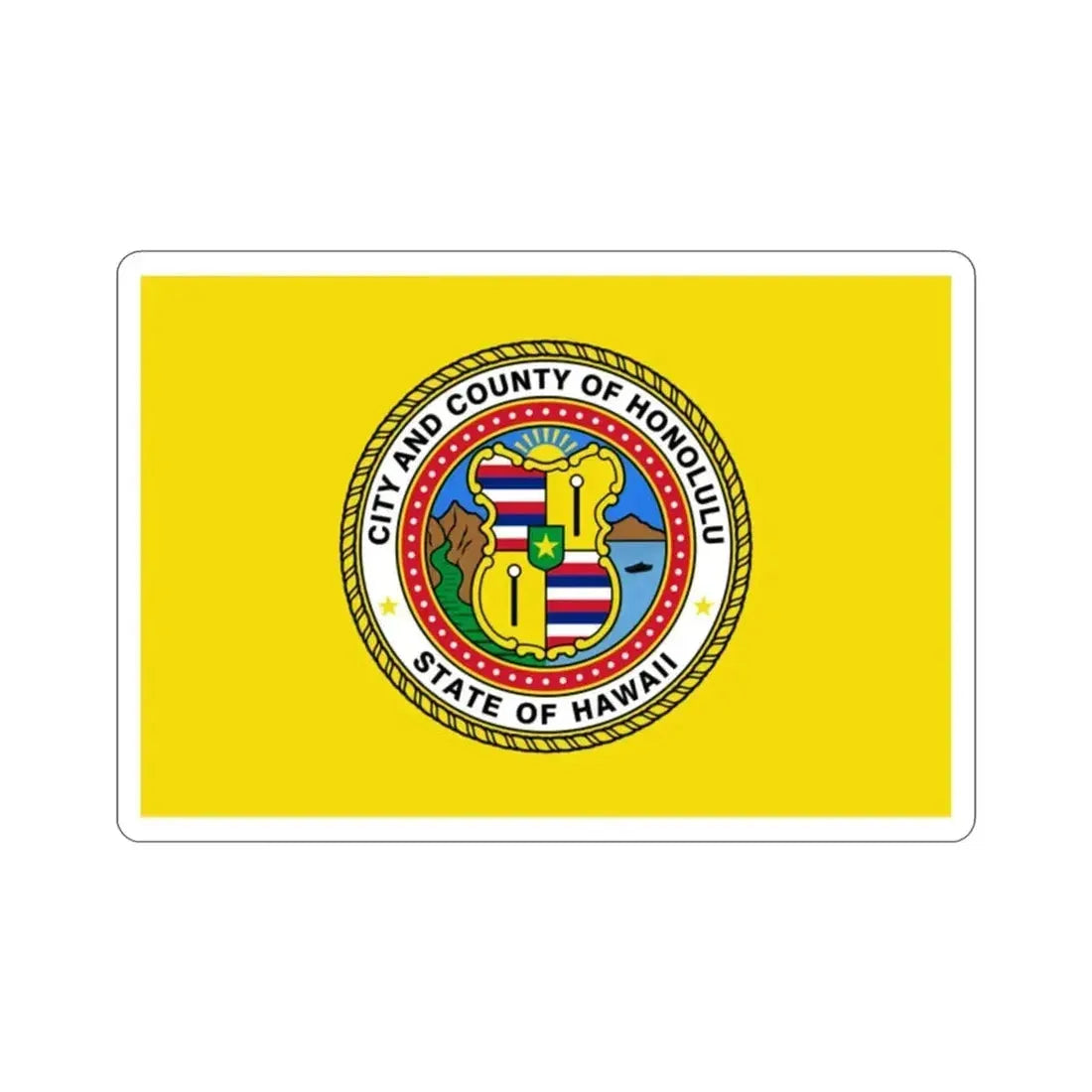 Flag of Honolulu Hawaii USA STICKER Vinyl Die-Cut Decal - The Sticker Space