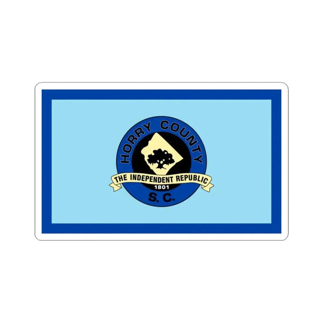 Flag of Horry County South Carolina (United States) STICKER Vinyl Kiss-Cut Decal 3 Inch White - The Sticker Space
