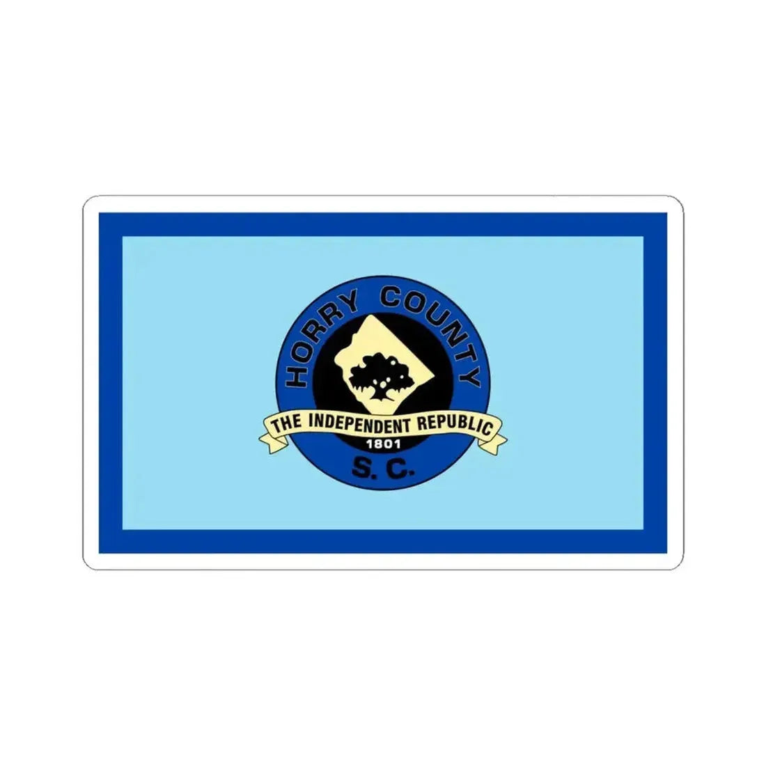 Flag of Horry County South Carolina (United States) STICKER Vinyl Kiss-Cut Decal 6 Inch White - The Sticker Space