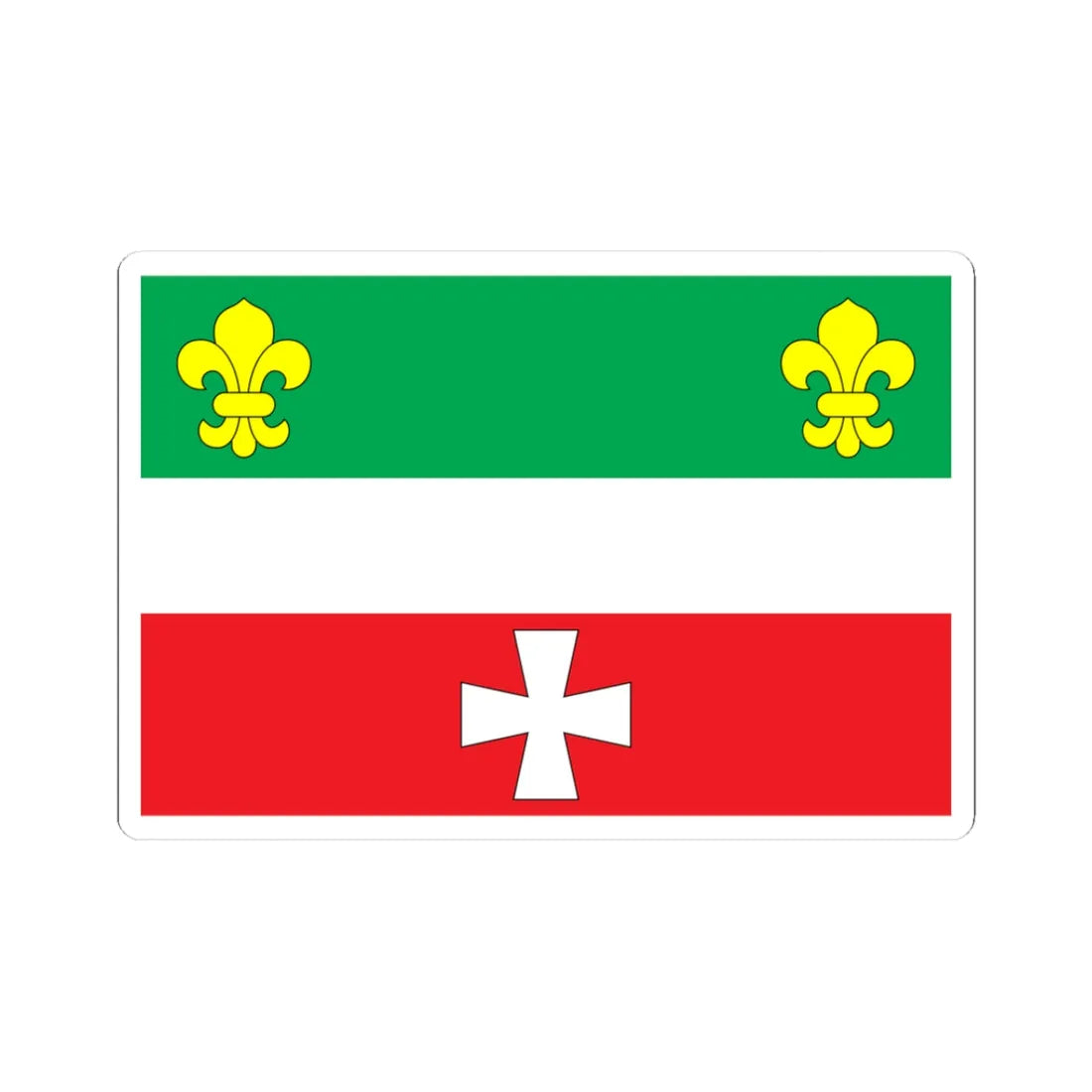 Flag of Hoshcha raion (Ukraine) STICKER Vinyl Kiss-Cut Decal 3 Inch White - The Sticker Space