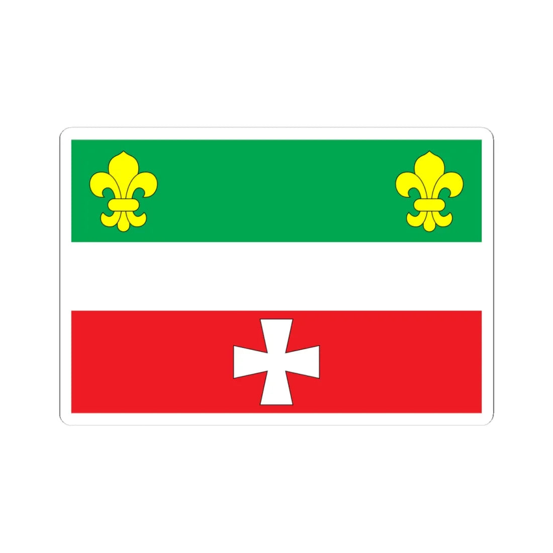 Flag of Hoshcha raion (Ukraine) STICKER Vinyl Kiss-Cut Decal 4 Inch White - The Sticker Space