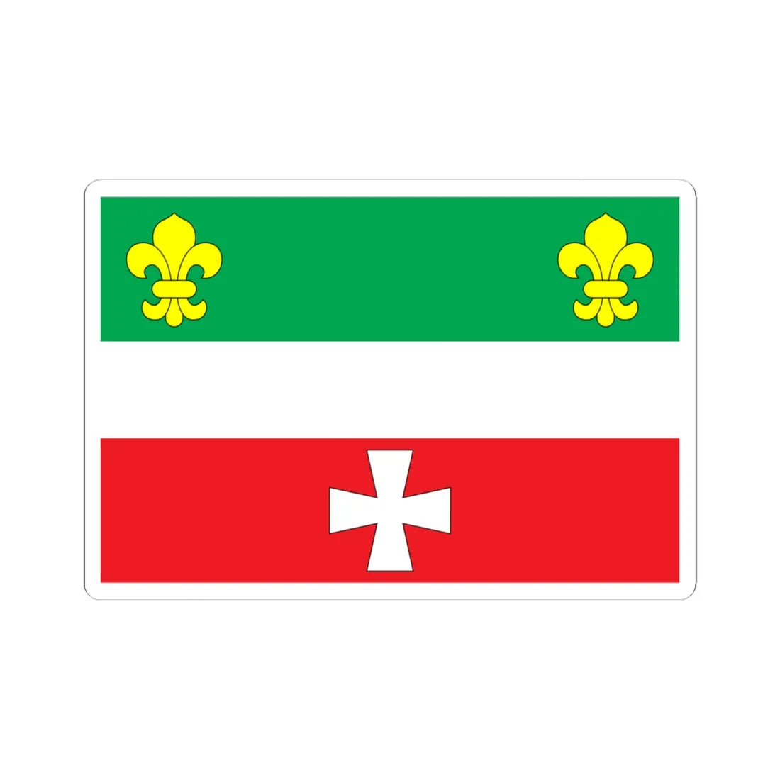 Flag of Hoshcha raion (Ukraine) STICKER Vinyl Kiss-Cut Decal 6 Inch White - The Sticker Space