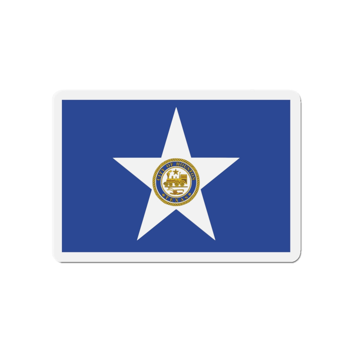 Flag of Houston Texas - Die-Cut Magnet-4" x 4"-The Sticker Space