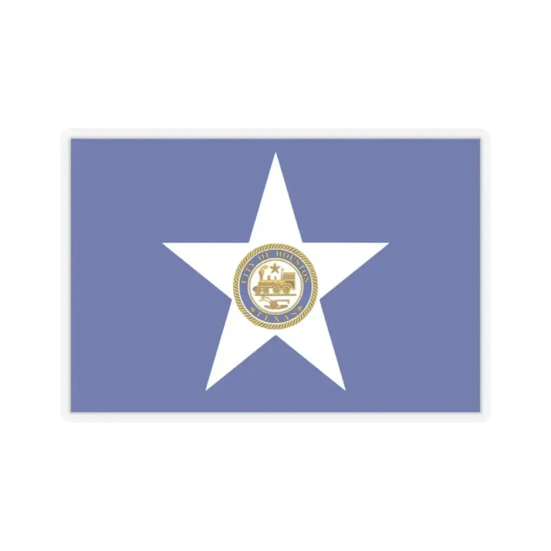 Flag of Houston, Texas - STICKER Vinyl Kiss-Cut Decal 2 Inch Transparent - The Sticker Space