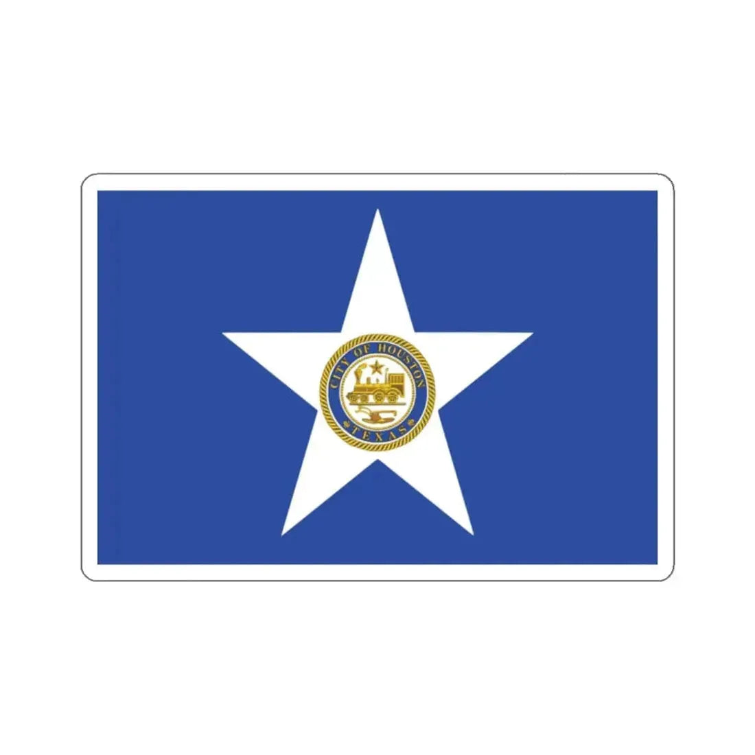 Flag of Houston, Texas - STICKER Vinyl Kiss-Cut Decal 2 Inch White - The Sticker Space