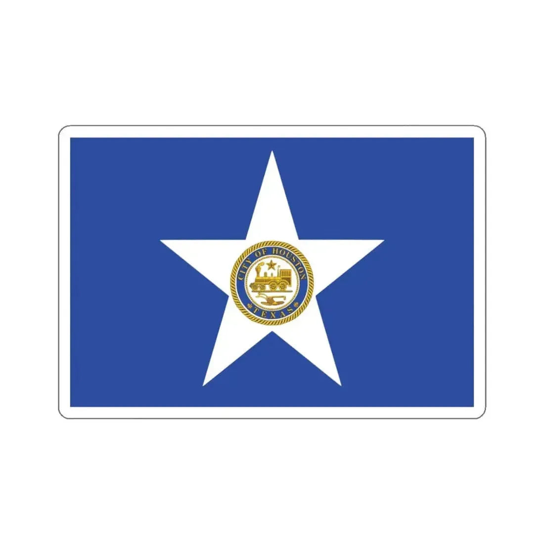 Flag of Houston, Texas - STICKER Vinyl Kiss-Cut Decal 3 Inch White - The Sticker Space