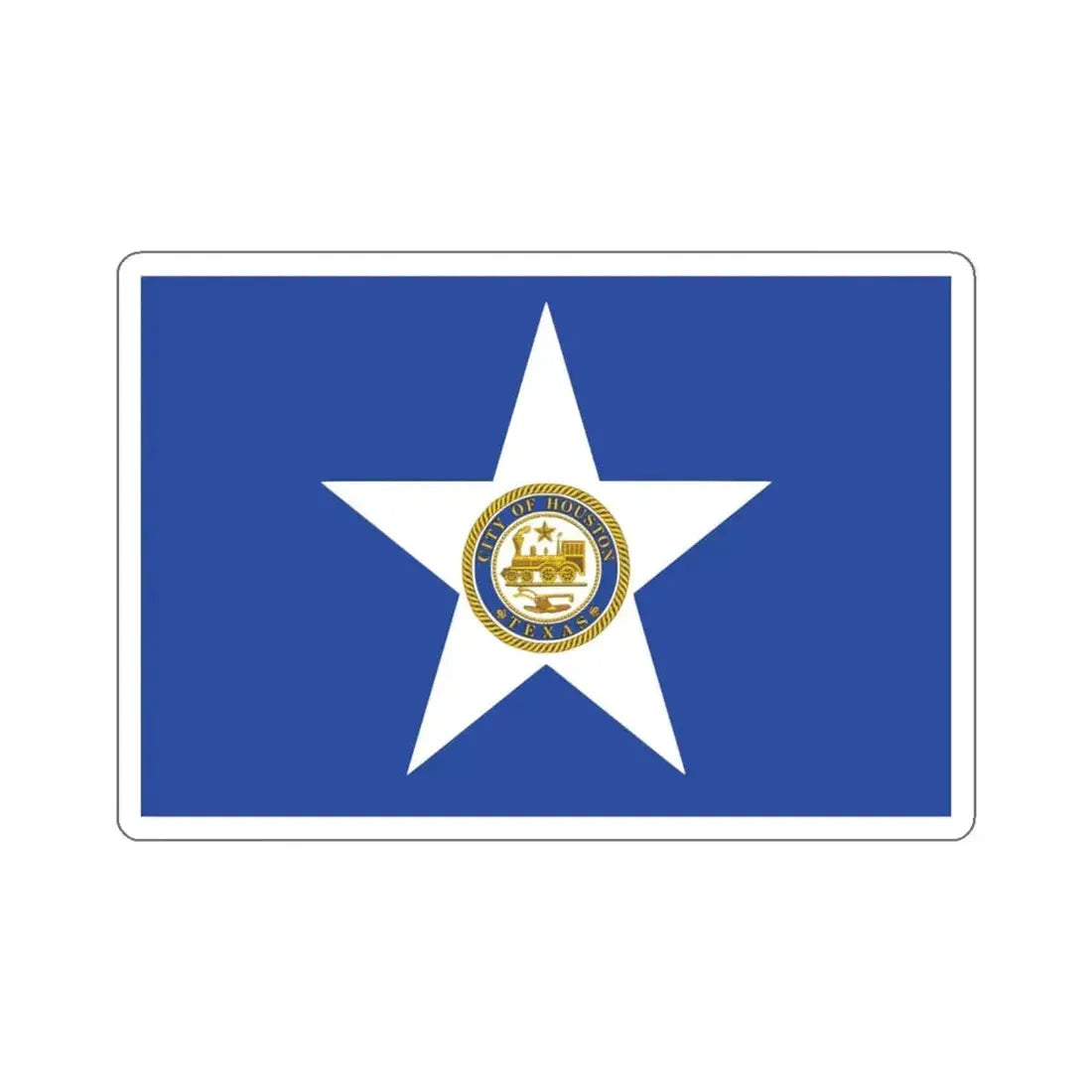 Flag of Houston, Texas - STICKER Vinyl Kiss-Cut Decal 4 Inch White - The Sticker Space