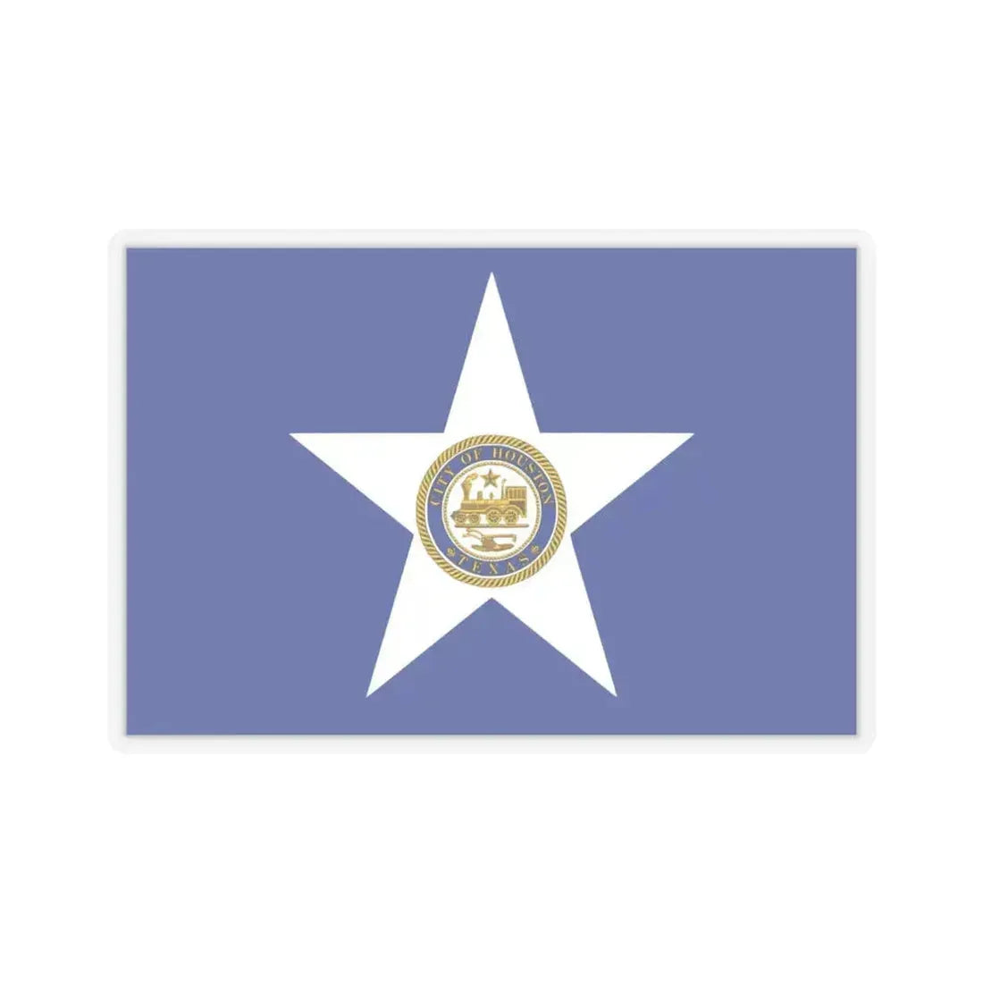 Flag of Houston, Texas - STICKER Vinyl Kiss-Cut Decal 6 Inch Transparent - The Sticker Space