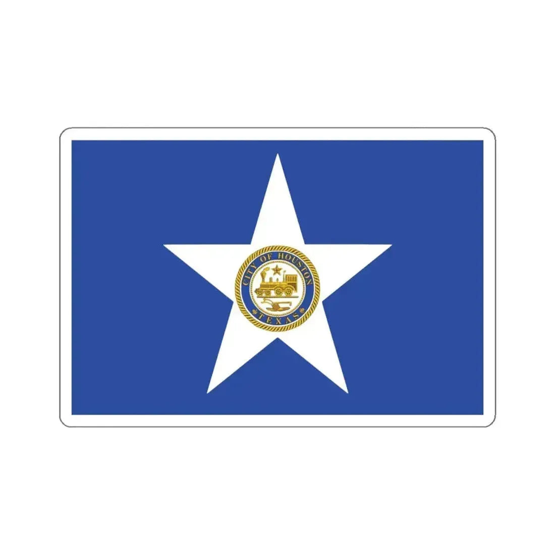 Flag of Houston, Texas - STICKER Vinyl Kiss-Cut Decal 6 Inch White - The Sticker Space