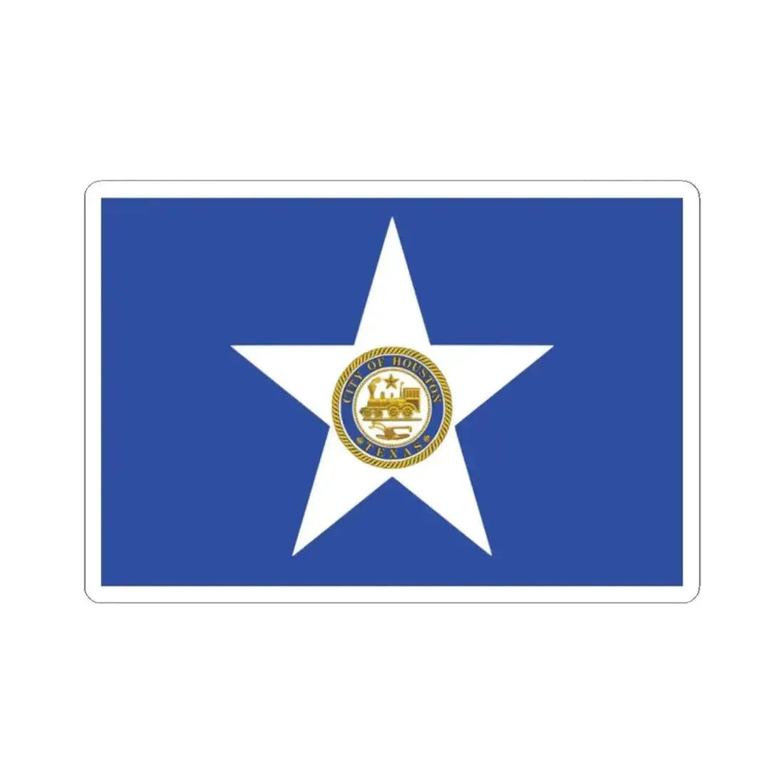 Flag of Houston Texas (United States) STICKER Vinyl Kiss-Cut Decal 2 Inch White - The Sticker Space