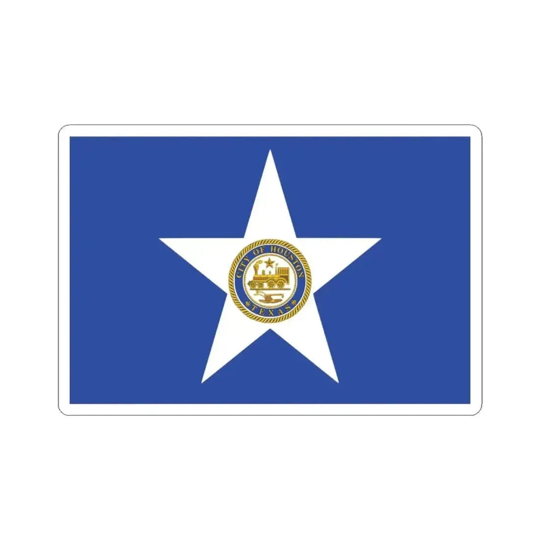Flag of Houston Texas (United States) STICKER Vinyl Kiss-Cut Decal 3 Inch White - The Sticker Space