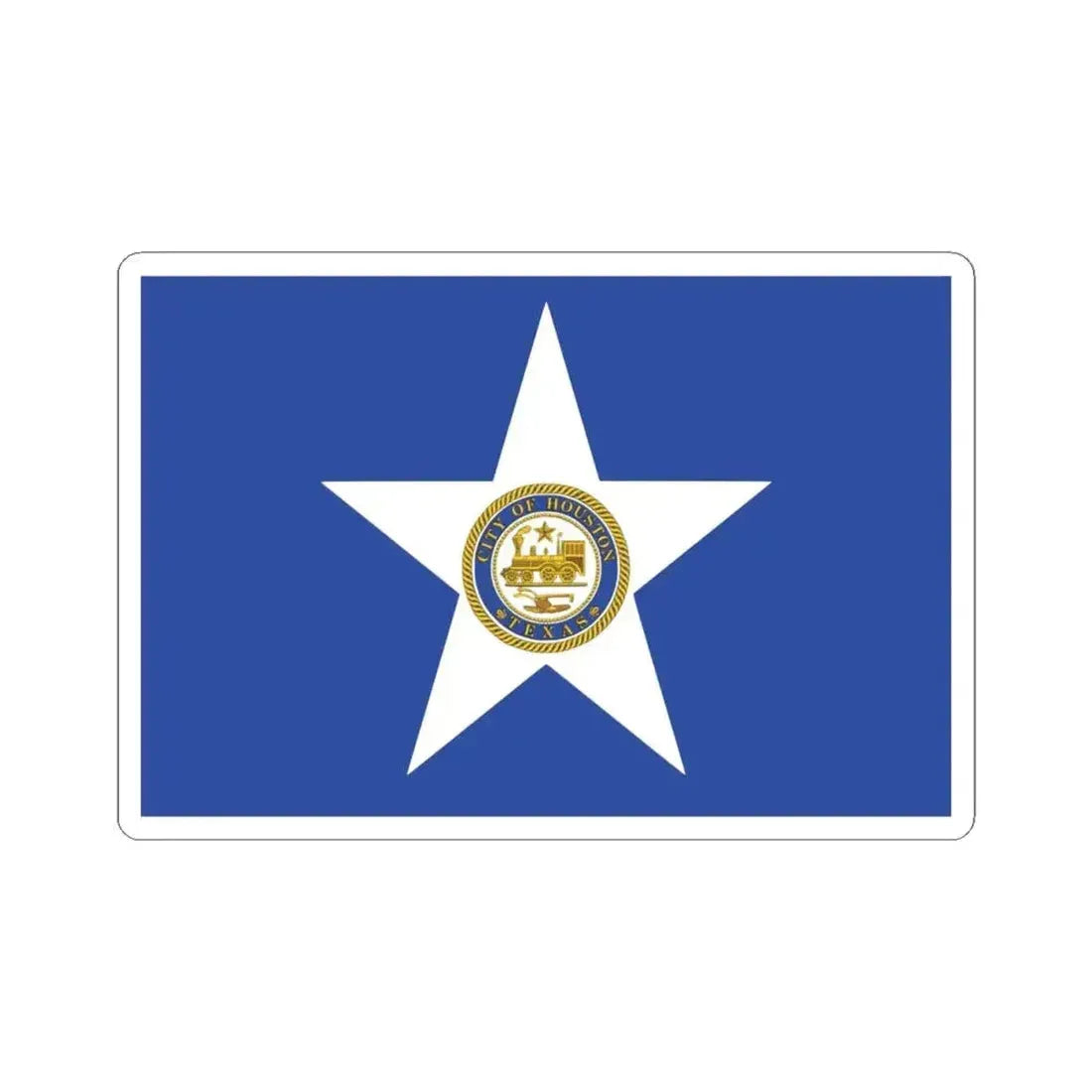 Flag of Houston Texas (United States) STICKER Vinyl Kiss-Cut Decal 4 Inch White - The Sticker Space