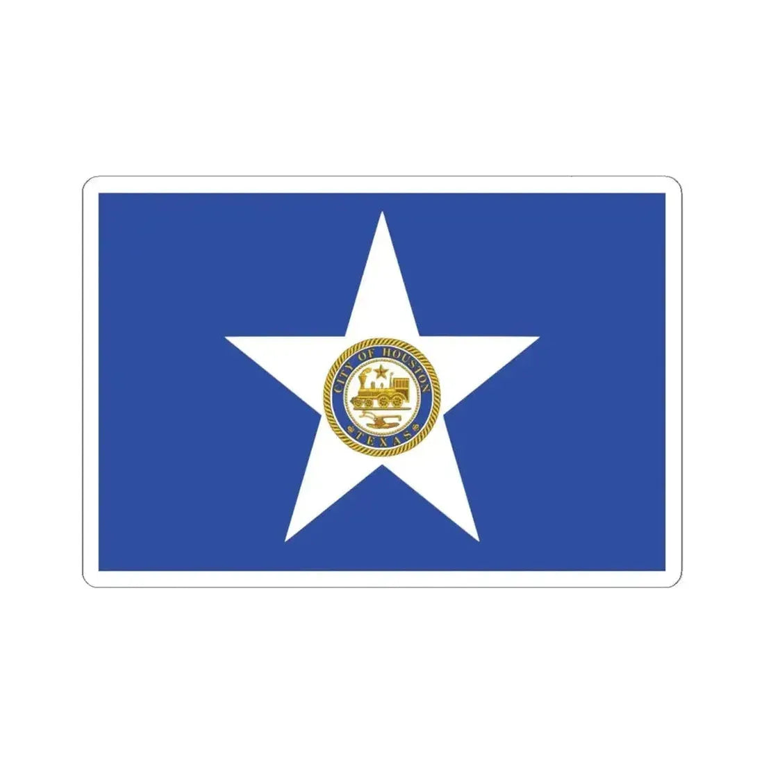 Flag of Houston Texas (United States) STICKER Vinyl Kiss-Cut Decal 6 Inch White - The Sticker Space