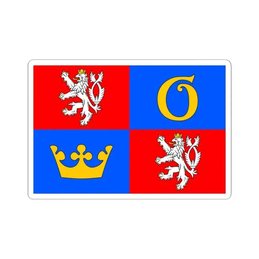 Flag of Hradec Kralove Region (Czech Republic) STICKER Vinyl Kiss-Cut Decal 2 Inch White - The Sticker Space