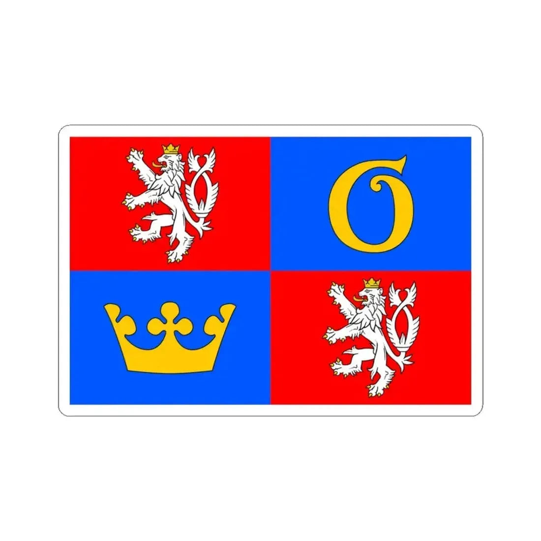 Flag of Hradec Kralove Region (Czech Republic) STICKER Vinyl Kiss-Cut Decal 3 Inch White - The Sticker Space