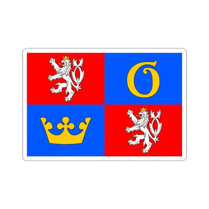 Flag of Hradec Kralove Region (Czech Republic) STICKER Vinyl Kiss-Cut Decal 3 Inch White - The Sticker Space