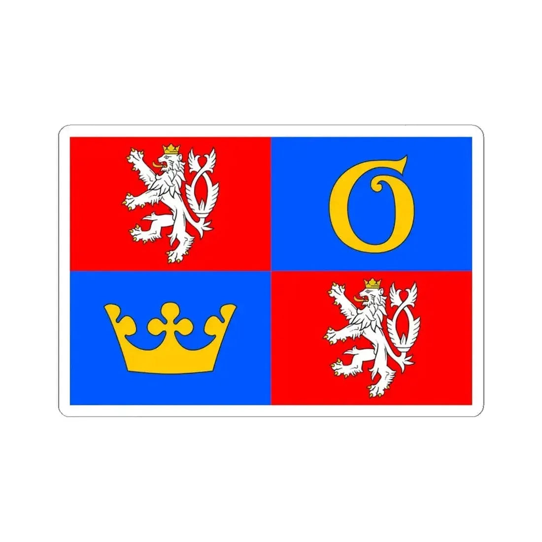 Flag of Hradec Kralove Region (Czech Republic) STICKER Vinyl Kiss-Cut Decal 6 Inch White - The Sticker Space