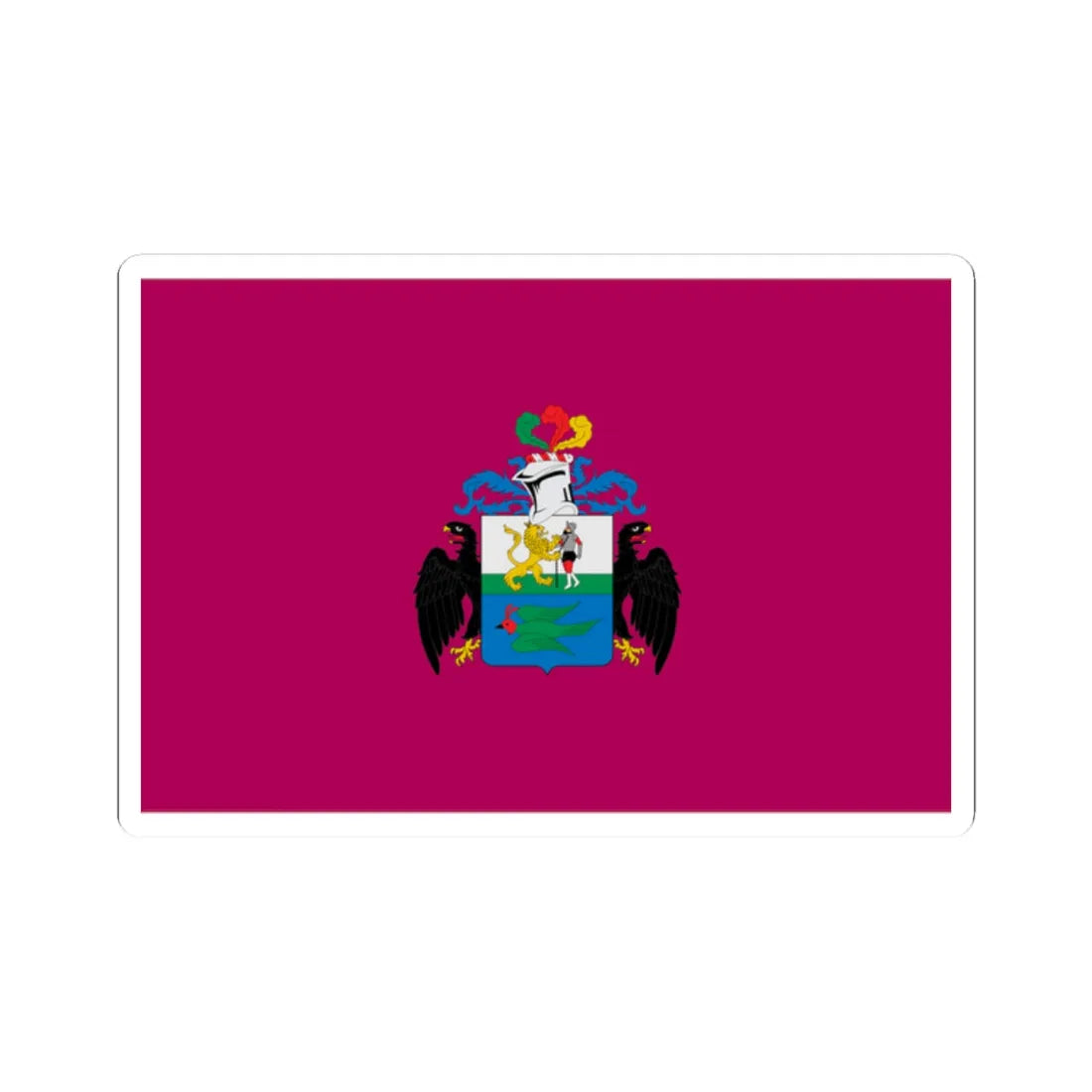 Flag of Huanuco 1812 with Coat of Arms (Peru) STICKER Vinyl Kiss-Cut Decal 2 Inch White - The Sticker Space