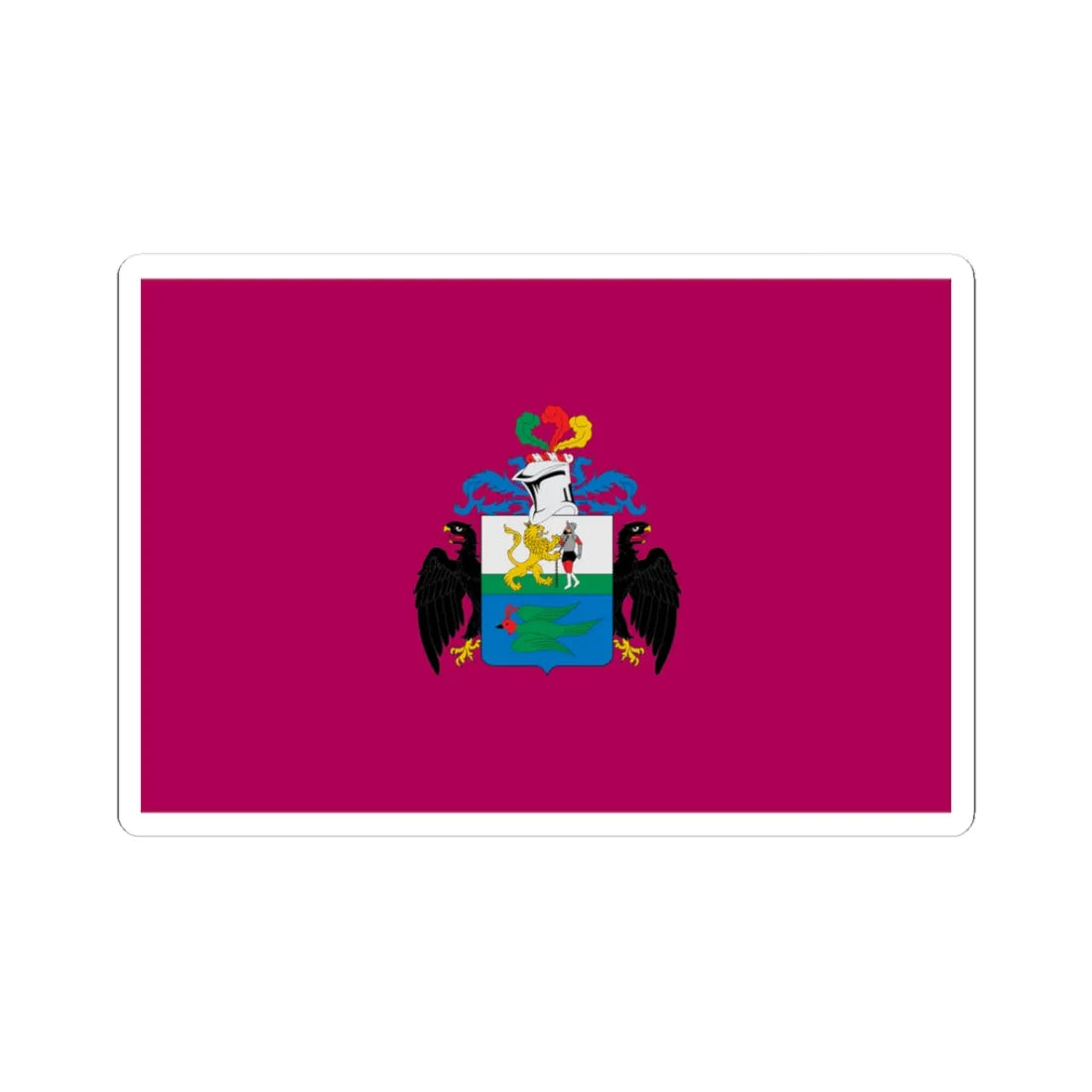 Flag of Huanuco 1812 with Coat of Arms (Peru) STICKER Vinyl Kiss-Cut Decal 3 Inch White - The Sticker Space