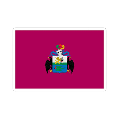 Flag of Huanuco 1812 with Coat of Arms (Peru) STICKER Vinyl Kiss-Cut Decal 4 Inch White - The Sticker Space