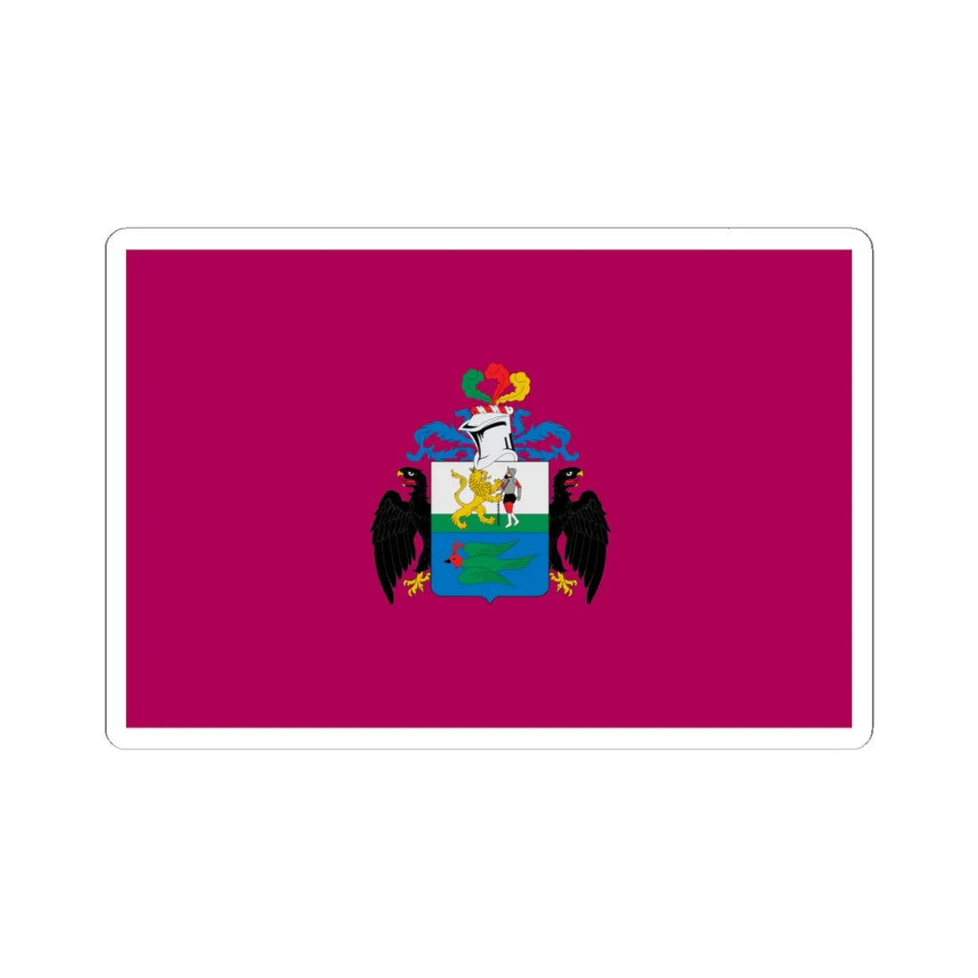 Flag of Huanuco 1812 with Coat of Arms (Peru) STICKER Vinyl Kiss-Cut Decal 6 Inch White - The Sticker Space