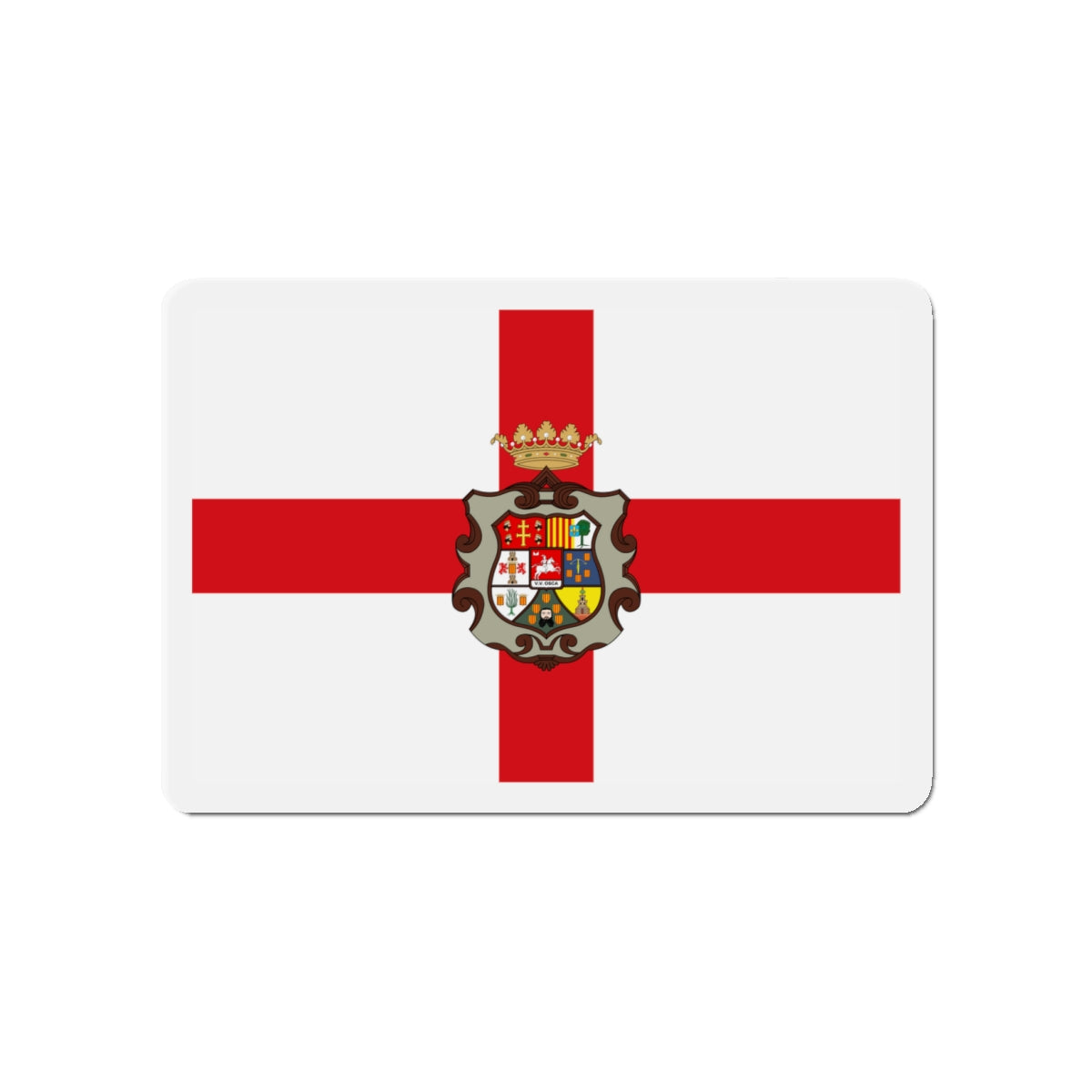 Flag of Huesca Spain - Die-Cut Magnet-4" x 4"-The Sticker Space