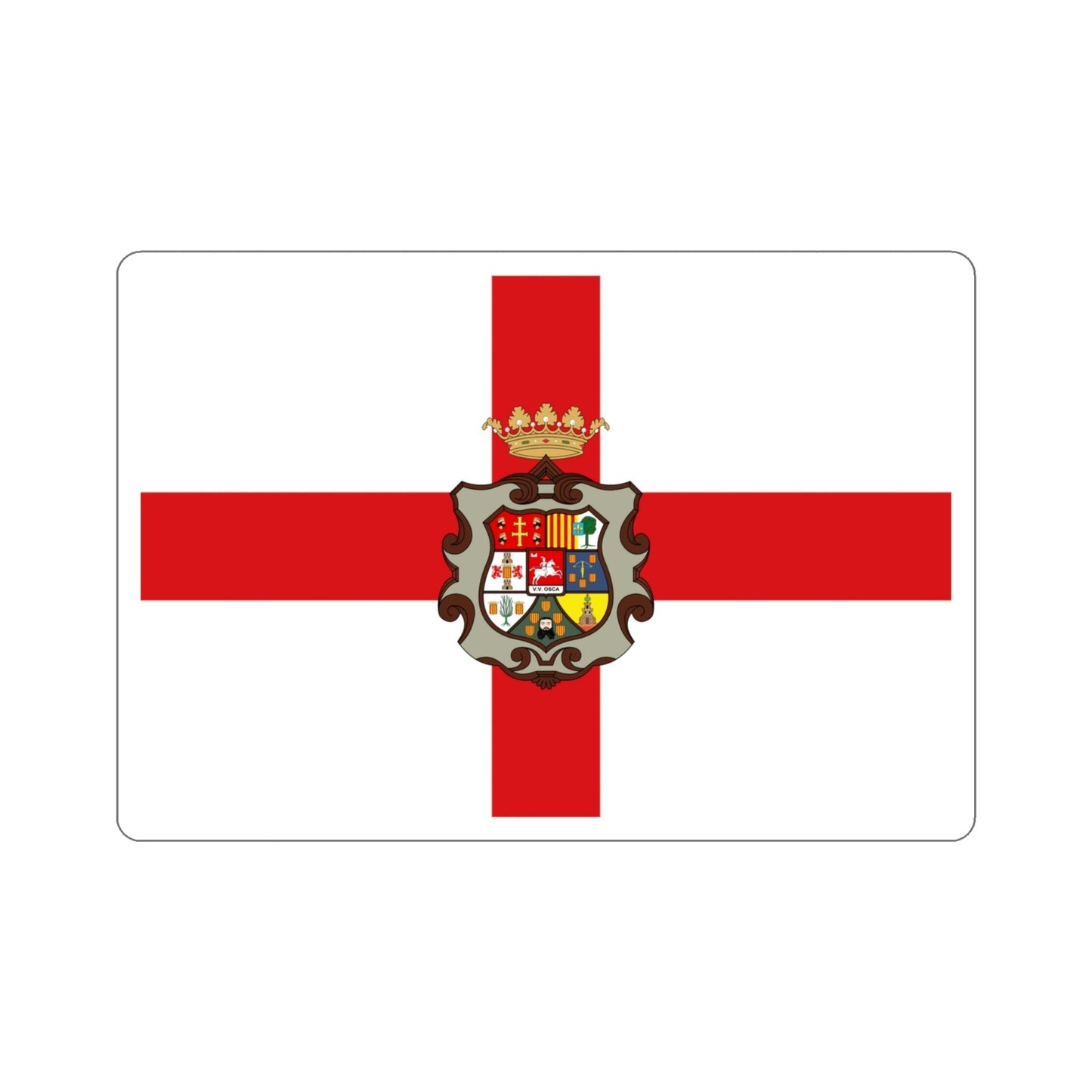 Flag of Huesca Spain STICKER Vinyl Die-Cut Decal-4 Inch-The Sticker Space