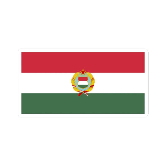 Flag of Hungary with Kadar coat of arms (Hungary) STICKER Vinyl Kiss-Cut Decal 2 Inch White - The Sticker Space