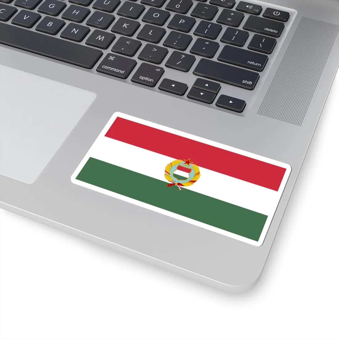 Flag of Hungary with Kadar coat of arms (Hungary) STICKER Vinyl Kiss-Cut Decal - The Sticker Space