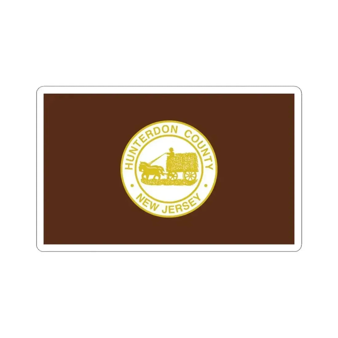 Flag of Hunterdon County New Jersey (United States) STICKER Vinyl Kiss-Cut Decal 3 Inch White - The Sticker Space