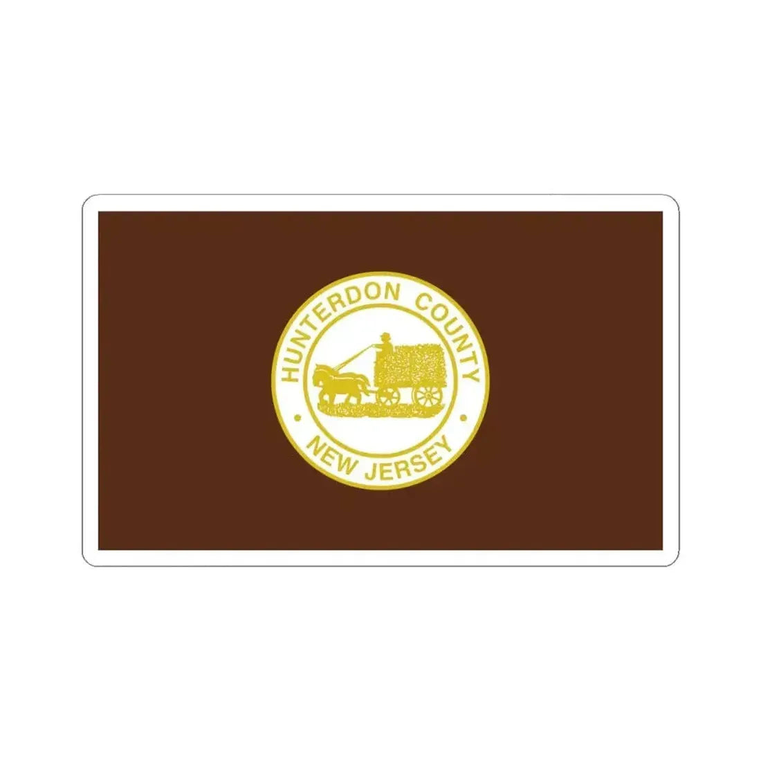 Flag of Hunterdon County New Jersey (United States) STICKER Vinyl Kiss-Cut Decal 4 Inch White - The Sticker Space