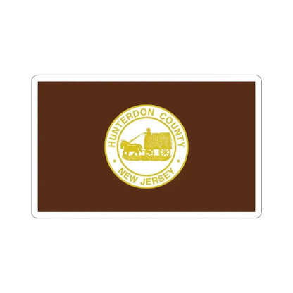 Flag of Hunterdon County New Jersey (United States) STICKER Vinyl Kiss-Cut Decal 4 Inch White - The Sticker Space