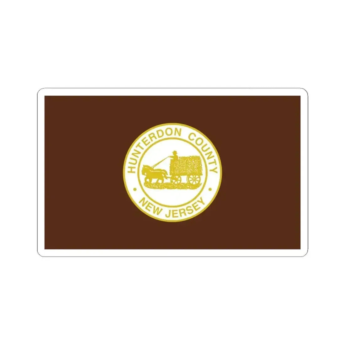 Flag of Hunterdon County New Jersey (United States) STICKER Vinyl Kiss-Cut Decal 6 Inch White - The Sticker Space