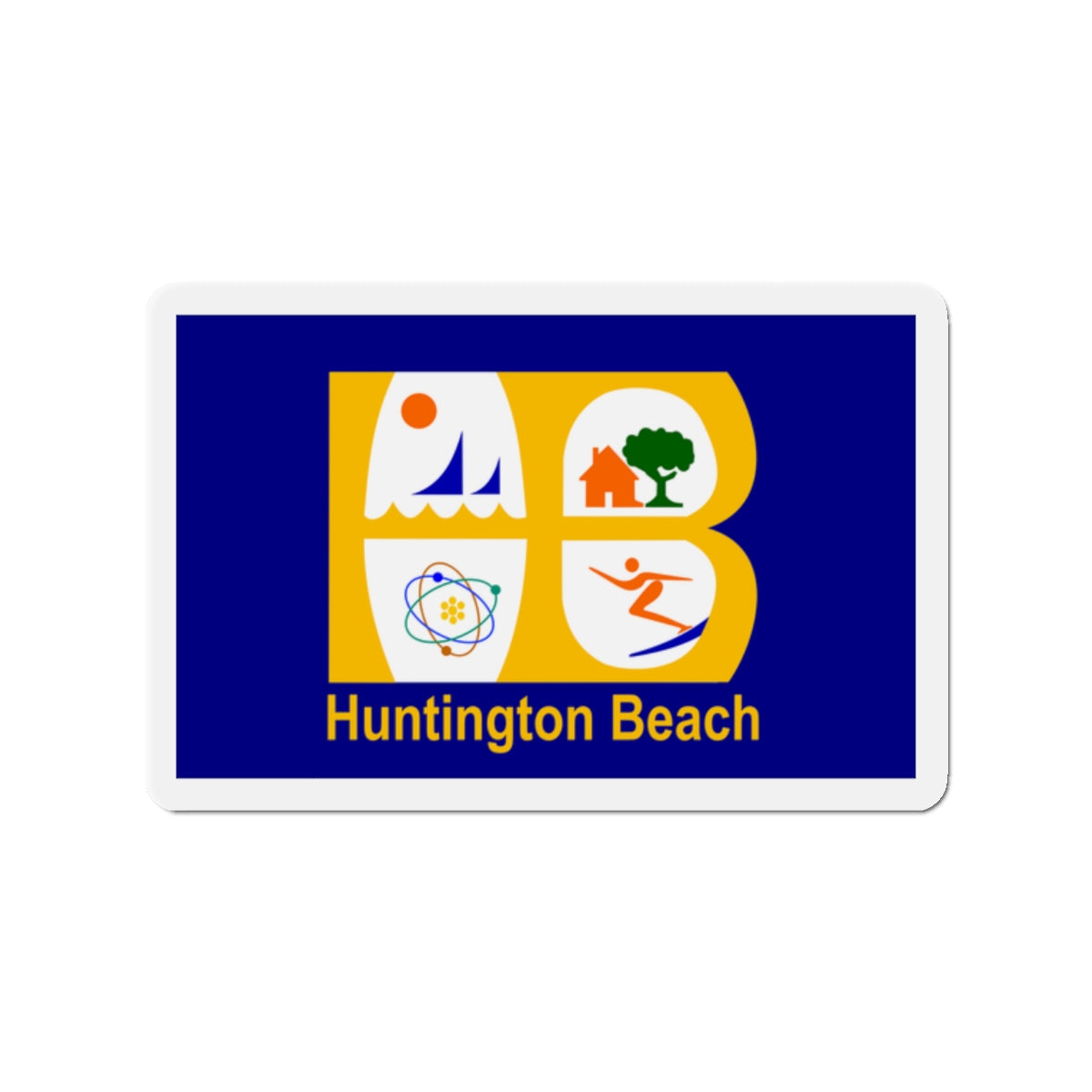 Flag of Huntington Beach California - Die-Cut Magnet-2" x 2"-The Sticker Space