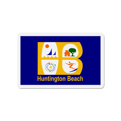 Flag of Huntington Beach California - Die-Cut Magnet-3" x 3"-The Sticker Space